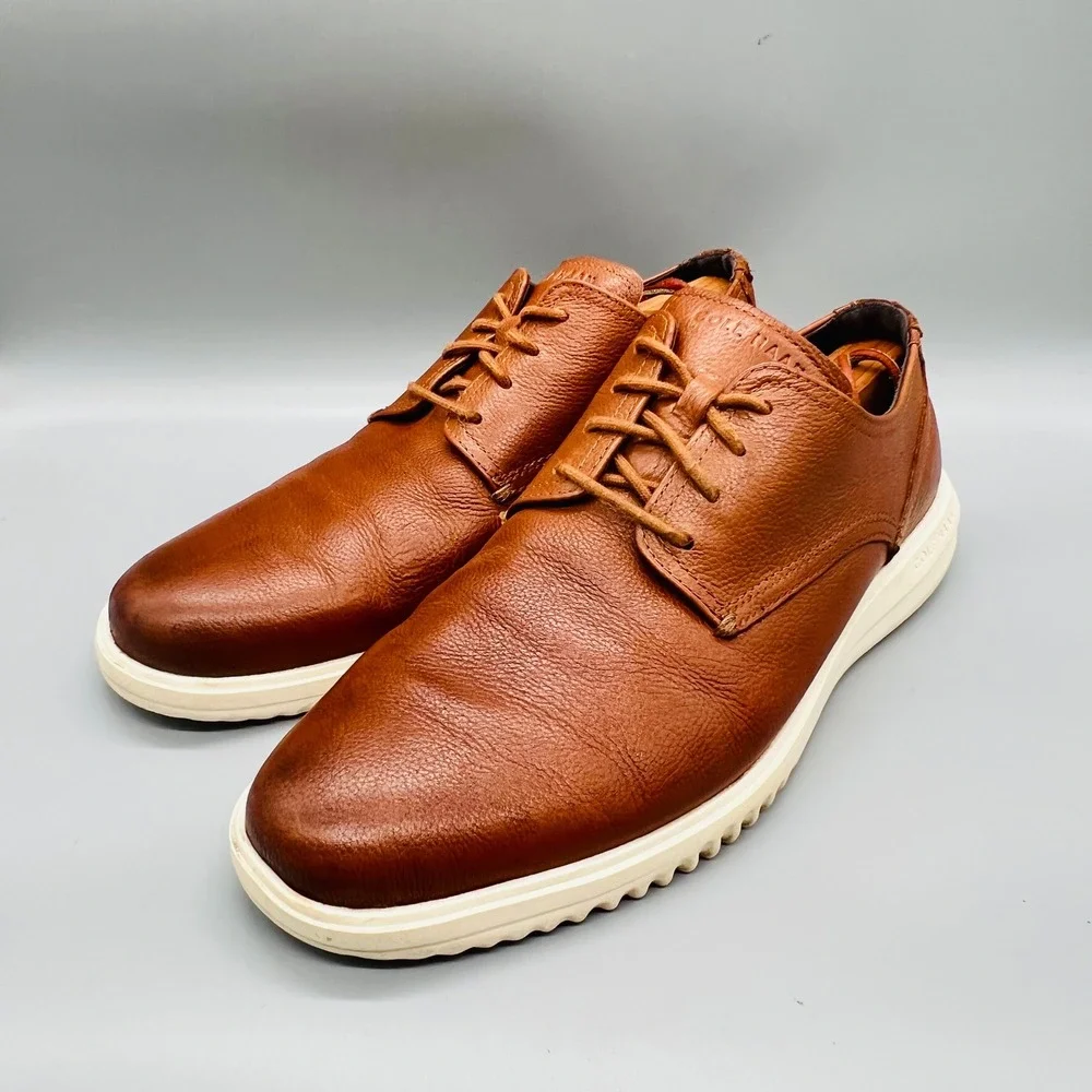 Cole Haan Oxford Mens 11 Brown Leather Lace Up Grand OS Zerogrand Shoes